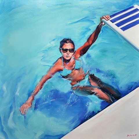 Obraz do salonu artysty Rafał Knop pod tytułem Madame AE 03 z cyklu "Swimming Pool"