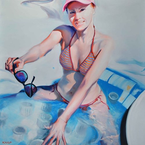 Obraz do salonu artysty Rafał Knop pod tytułem Madame-Ev17 (Swimming Pool)