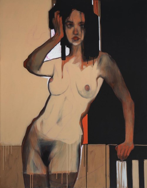 Living room painting by Paweł Grabowski titled Nude