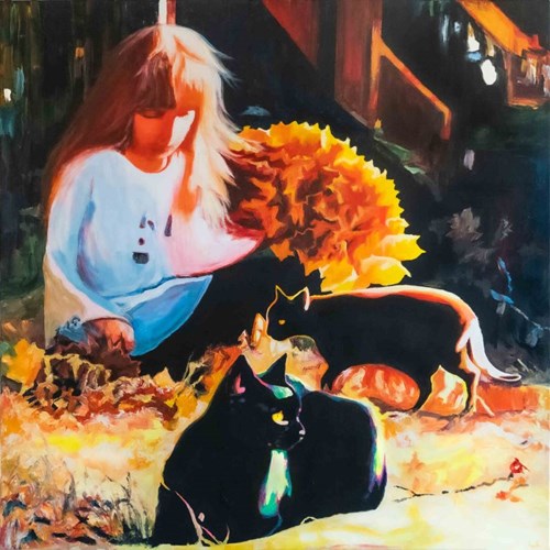 Living room painting by Izabela Szewczyk-Martin titled Sorceress
