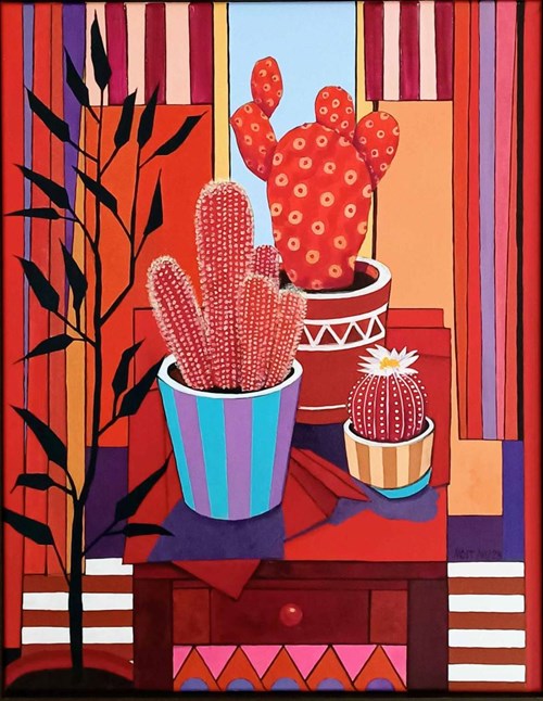 Living room painting by Michał Ostaniewicz titled Cacti