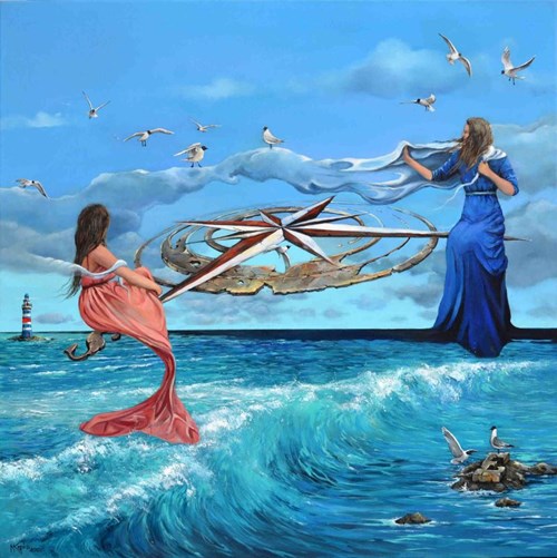 Obraz do salonu artysty Magdalena Kępka pod tytułem Róże pomyślnych wiatrów