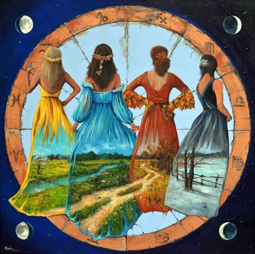 Obraz do salonu artysty Magdalena Kępka pod tytułem Cztery z cyklu Kalendarz