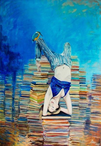 Living room painting by Katarzyna Orońska titled Gymnastics