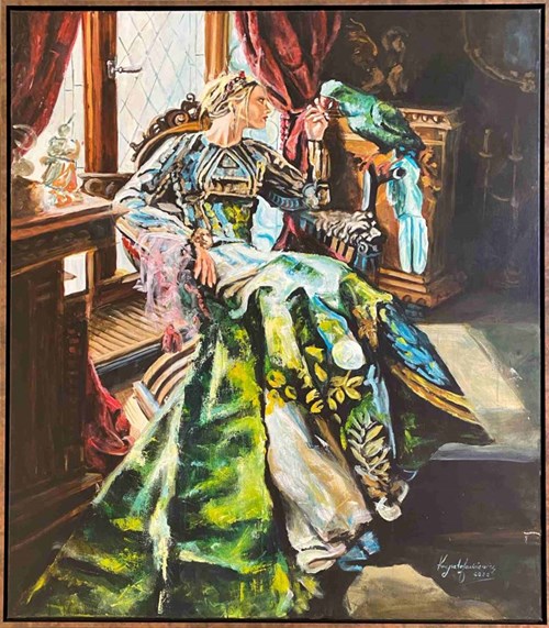 Obraz do salonu artysty Krzysztof Jackiewicz pod tytułem Relaks z papugą