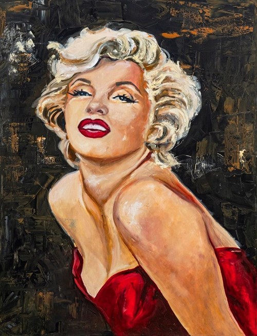 Living room painting by Krzysztof Jackiewicz titled Marilyn