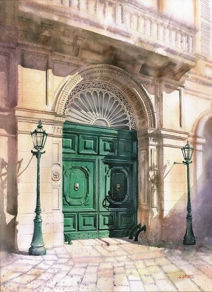 Obraz do salonu artysty Grzegorz Wróbel pod tytułem Drzwi z szafiru, Poligniano