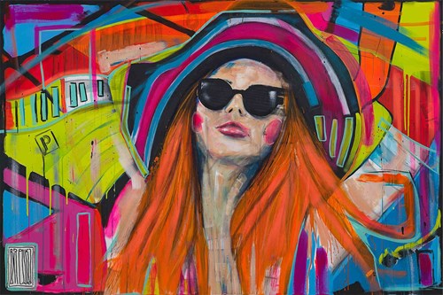 Obraz do salonu artysty Wojciech Brewka pod tytułem Dziewczyna w kapeluszu