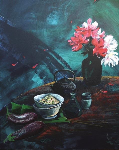 Living room painting by Anna Schumacher titled Oriental still life