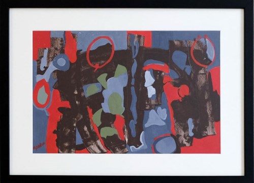 Living room painting by Andrzej Partum titled Untitled (gouache)