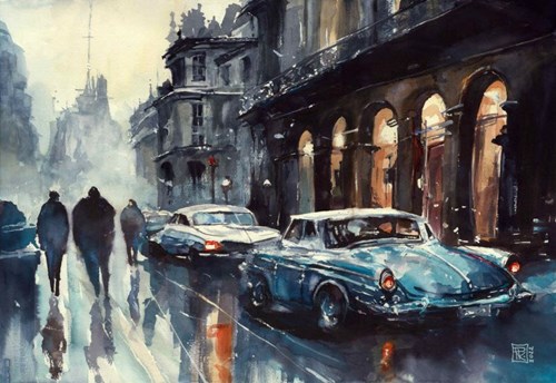 Obraz do salonu artysty Radosław Kuźmiński pod tytułem Paryska ulica