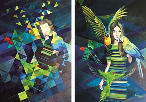 Obraz do salonu artysty Katarzyna Orońska pod tytułem Z papugami