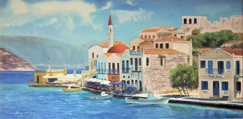 Living room painting by Adam Swoboda titled Montenegro