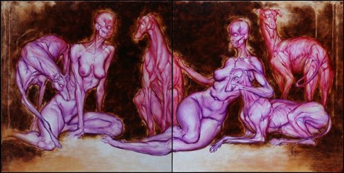 Obraz do salonu artysty Wojciech Pelc pod tytułem Sodoma i Gomora
