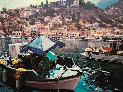 Obraz do salonu artysty Grzegorz Chojnacki pod tytułem Symi — Wyspa poławiaczy gąbek