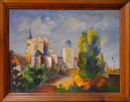 Obraz do salonu artysty Stanisław Łazorek pod tytułem Widok miejski