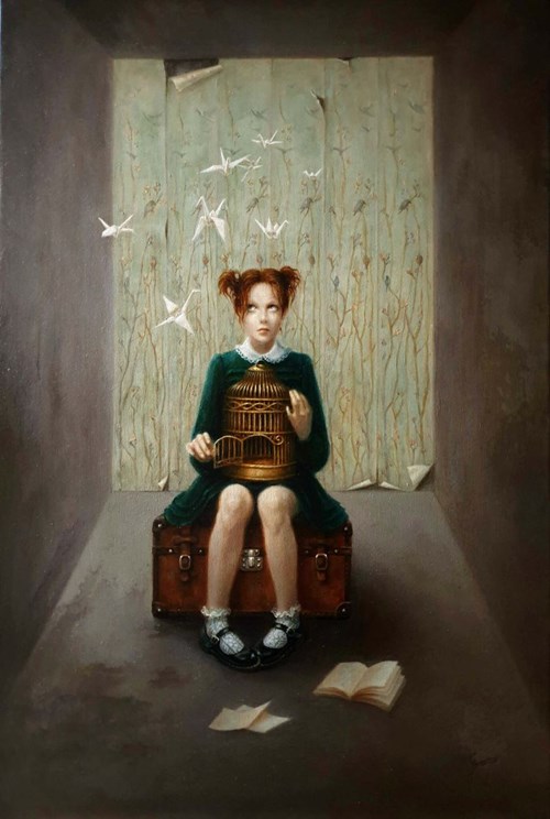 Living room painting by Maria Gruza titled From the series You have a child inside you