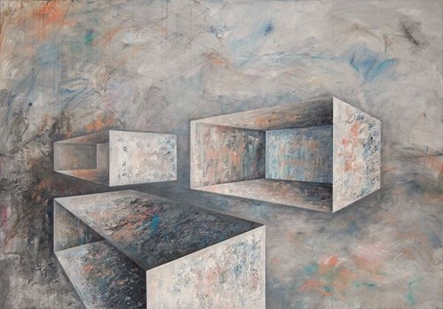 Living room painting by Iwona Gabryś titled Space No. 1