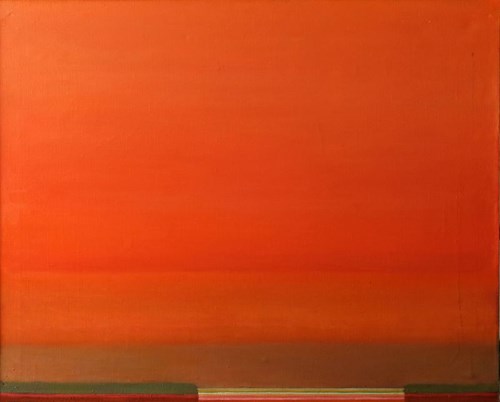 Obraz do salonu artysty Halina Eysmont pod tytułem Pejzaż z czerwonym niebem
