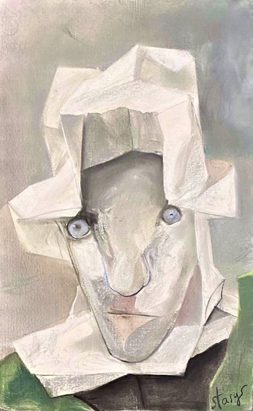 Obraz do salonu artysty Stasys Eidrigevičius pod tytułem Portret w białym czepcu
