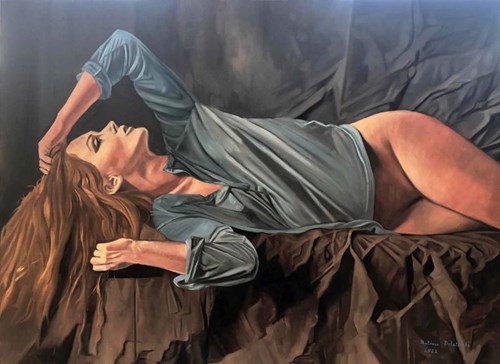 Living room painting by Mateusz Dolatowski titled Sensual lines