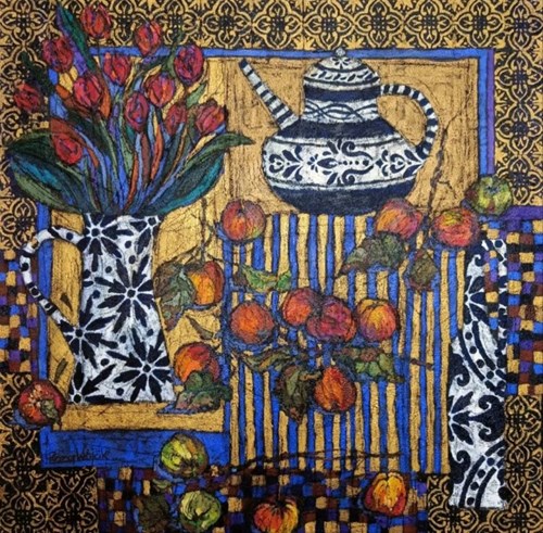 Living room painting by Rozalia Wójcik titled Still Life with Apples