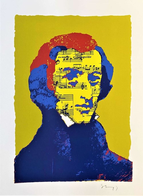 Grafika do salonu artysty Janusz Stanny pod tytułem Chopin z Teki graficznej wydanej z okazji 200. rocznicy urodzin Fryderyka Chopina (19 z 60)