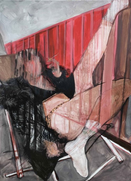 Obraz do salonu artysty Alicja Lament pod tytułem Balkon, a może ja na balkonie