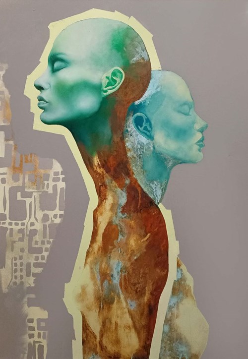 Obraz do salonu artysty Vanessa Eslain Świgulska-Jop pod tytułem Niespójne wspomnienie cielesnej jedności