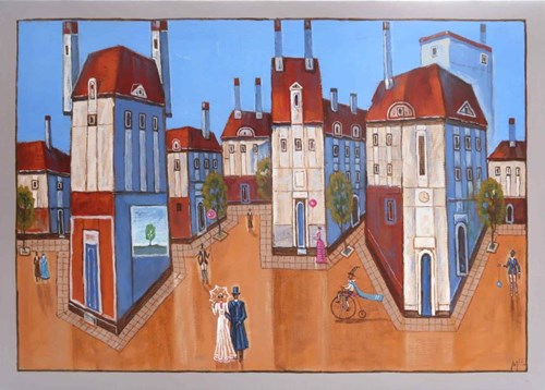 Obraz do salonu artysty Mikołaj Malesza pod tytułem Zapomniane miasto