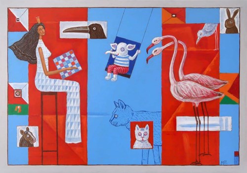 Living room painting by Mikołaj Malesza titled From the series Journey with Alice
