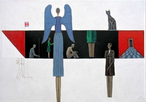 Living room painting by Mikołaj Malesza titled Silence