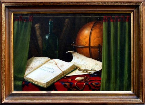 Living room painting by Tadeusz Molga titled Captain's Cabinet