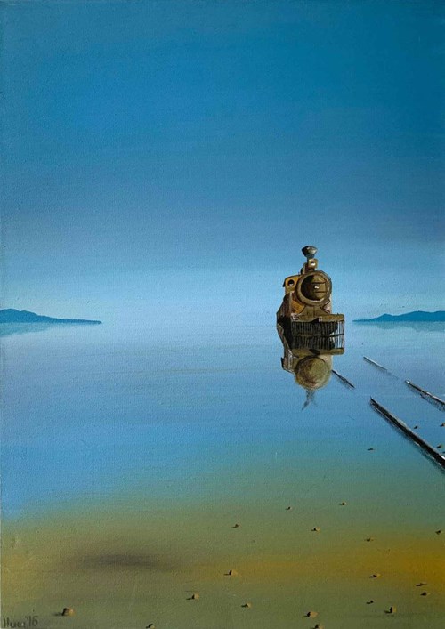 Obraz do salonu artysty Hugo Giza pod tytułem Abandoned Train in Bolivia