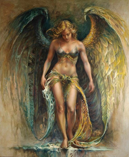 Living room painting by Katarzyna Paleta titled Duality