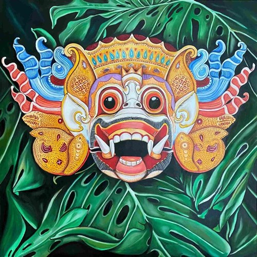 Living room painting by Joanna Szumska titled Spirit of Bali