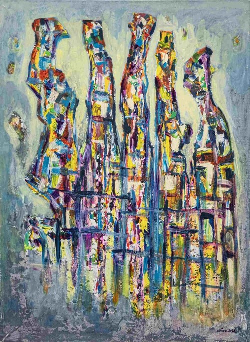 Living room painting by Al Ahmad Nafe titled Dancing souls