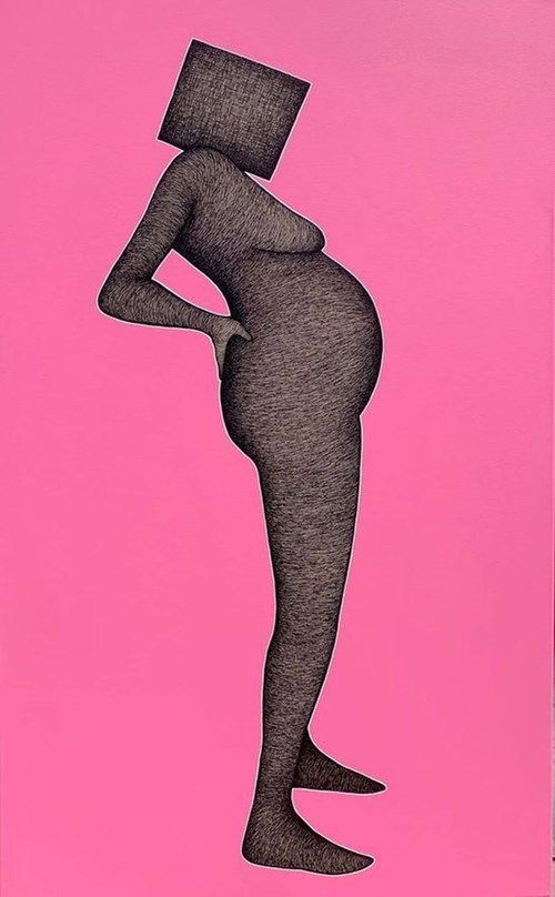 Obraz do salonu artysty Milionerboy pod tytułem W ciąży jestem taka kanciasta