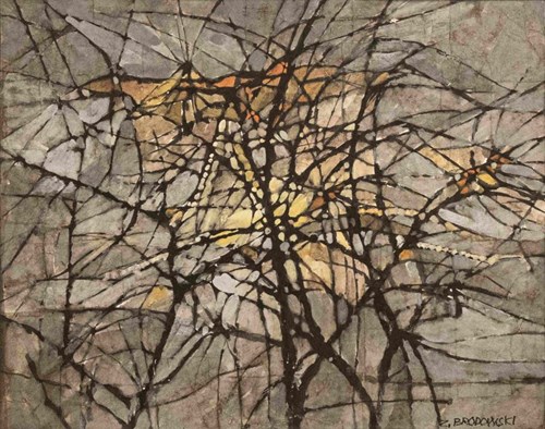 Living room painting by Zbigniew Brodowski titled Tree I, 1990s