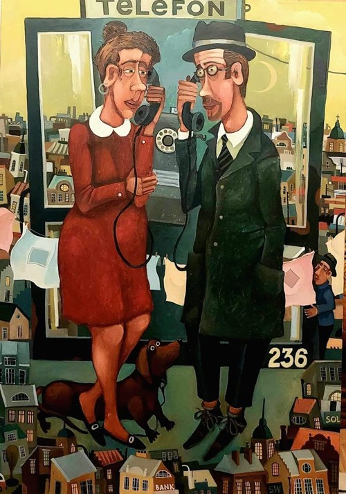 Obraz do salonu artysty Wladislaw Stalmachow pod tytułem Rozmowa