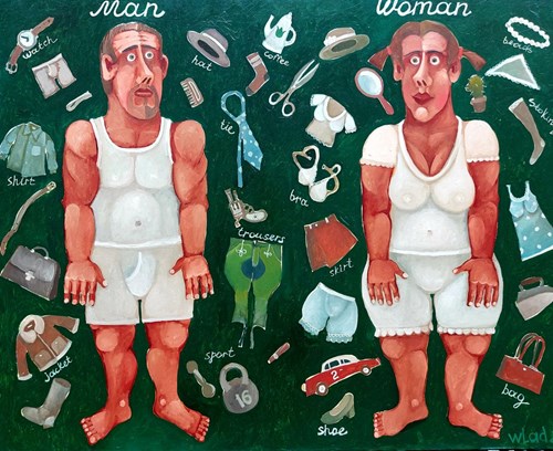 Living room painting by Wladislaw Stalmachow titled Man and Woman