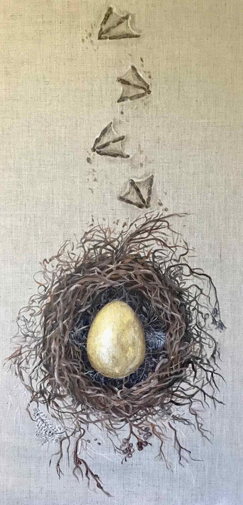 Obraz do salonu artysty Ewa Forest pod tytułem Złote jajo II