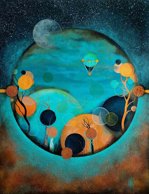 Obraz do salonu artysty Anna Korszewska pod tytułem Międzyplanetarna Kraina Czarów