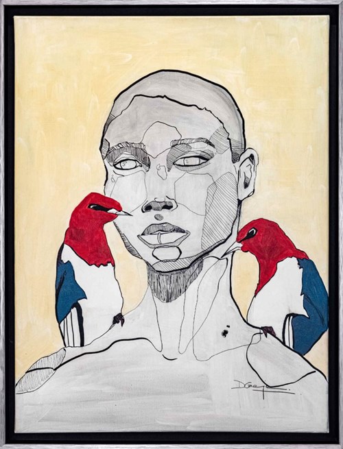 Obraz do salonu artysty Dorota Jakubowska pod tytułem Portret z ptakami