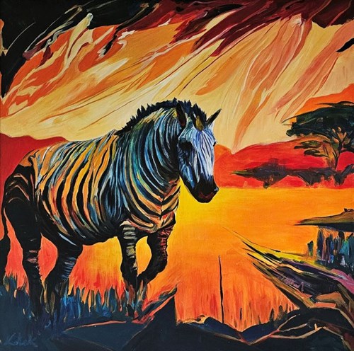 Living room painting by Dawid Latek titled Safari - Dry season