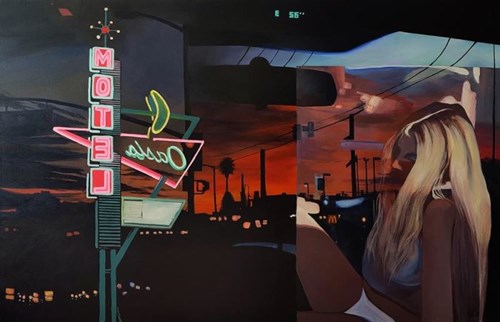Obraz do salonu artysty Linda Kardas pod tytułem Motel z cyklu Lost romanticism