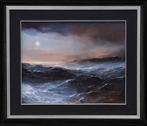 Living room painting by Dawid Figielek titled Sea nocturne