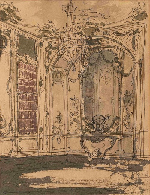 Obraz do salonu artysty Stanisław Noakowski pod tytułem Wnętrze pałacowe, I poł. XX w.