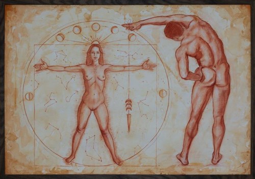 Obraz do salonu artysty KAROLINA OBUCHOWSKA pod tytułem Vitruvian Woman