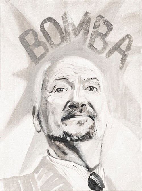 Living room painting by Judyta Krawczyk titled Bomb - Macierewicz